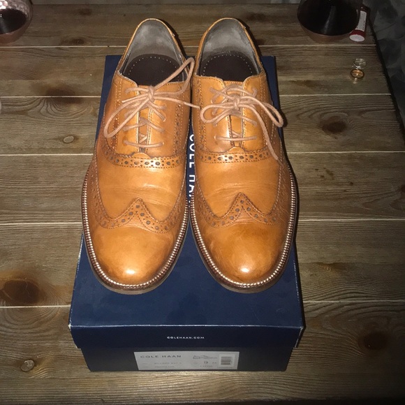 cole haan british tan wingtip